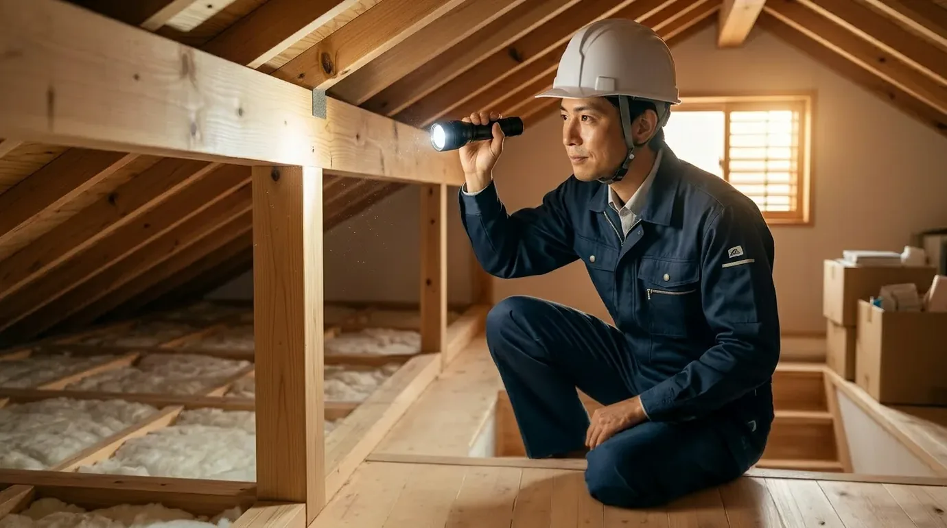 建築士と物件内見シーン